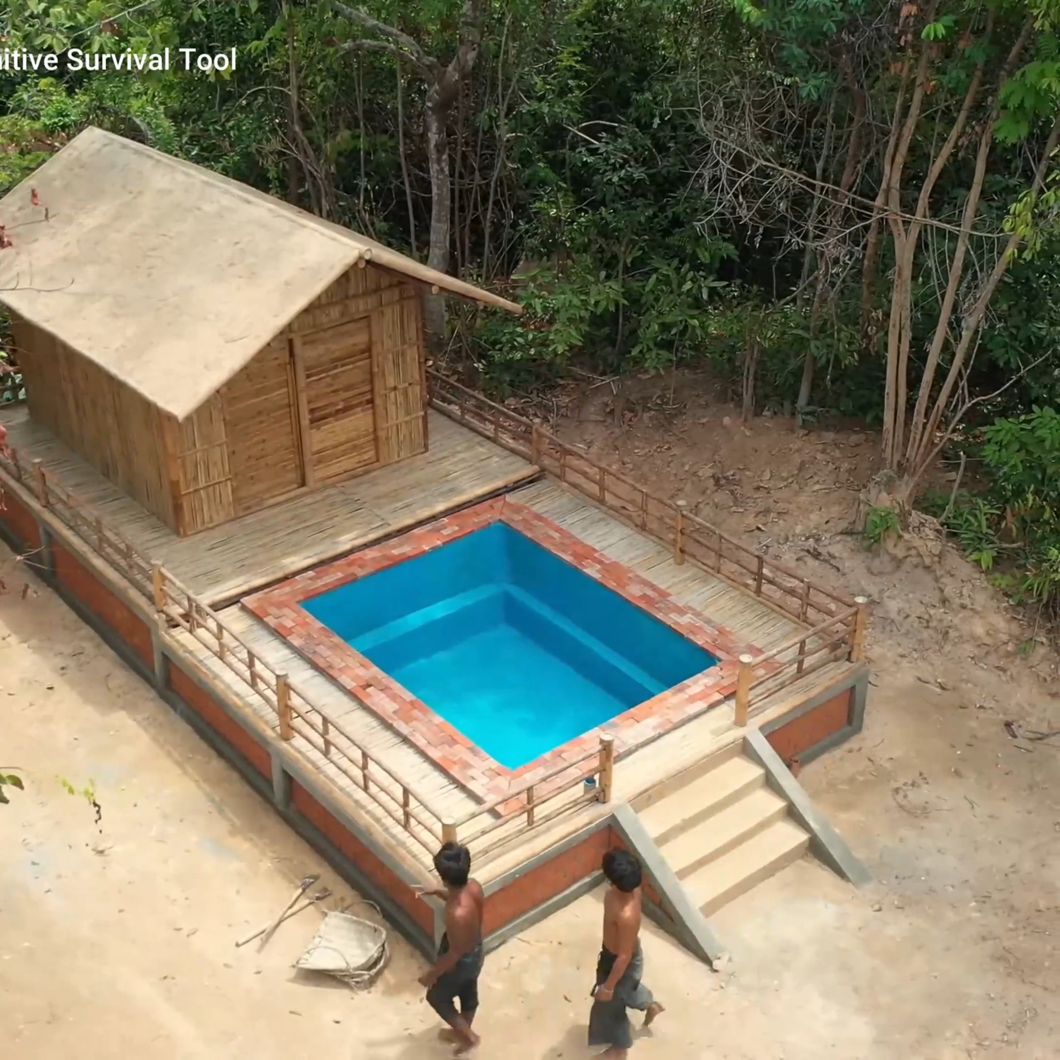 Building A Primitive Bamboo House With Private Pool! 🤯 | Primitive ...