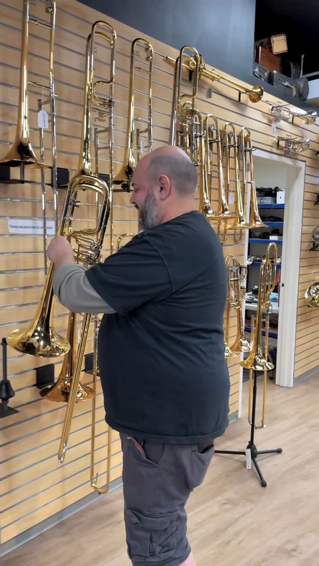 The iconic Holton Bass Trombone — turned on its head. 🔄 You're