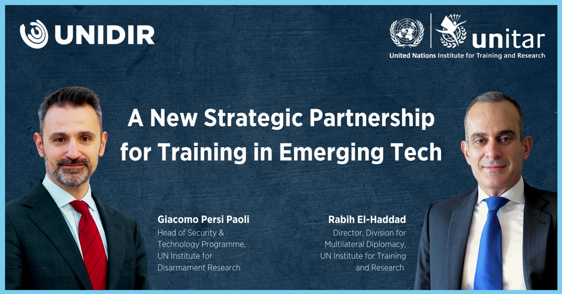 We are delighted to announce a new partnership with UNITAR, the United ...