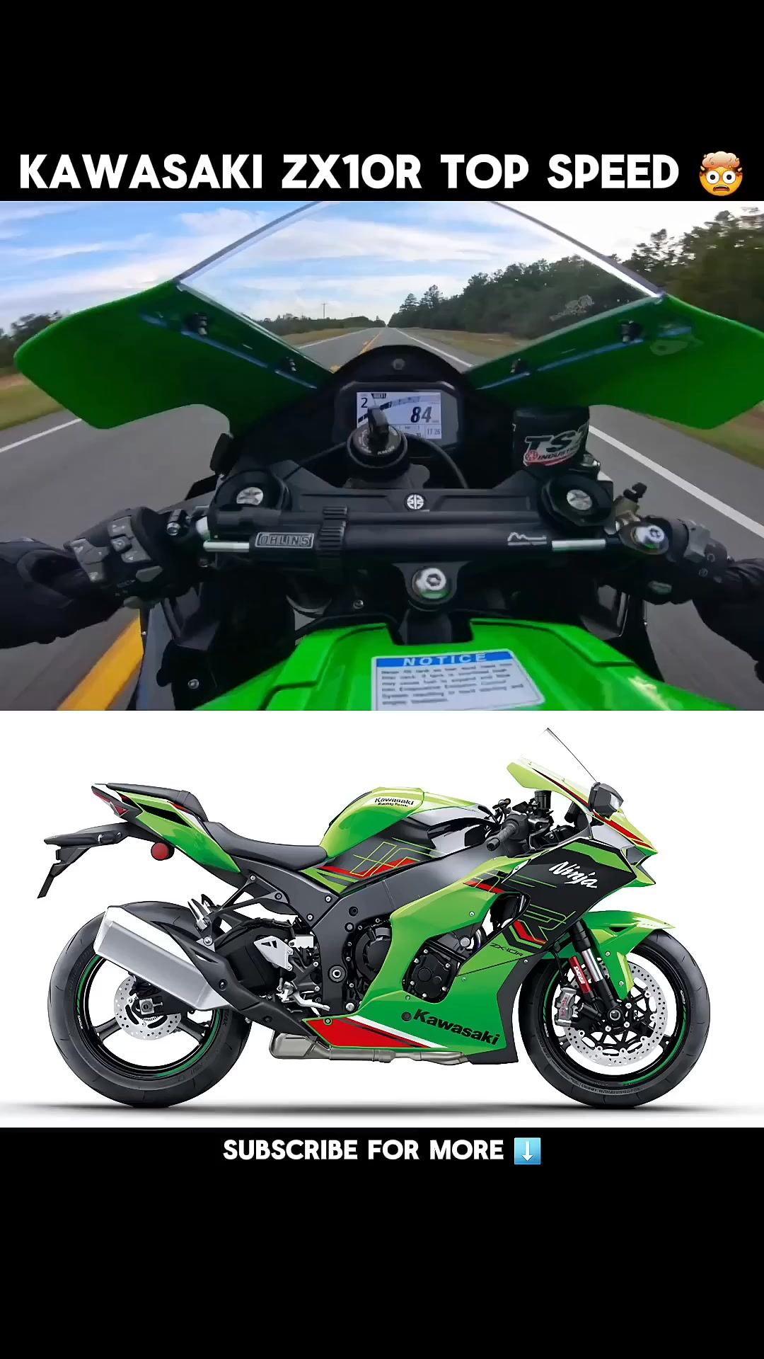 KAWASAKI NINJA ZX10R TOP SPEED 299+ KM/H 🥶 #kawasaki