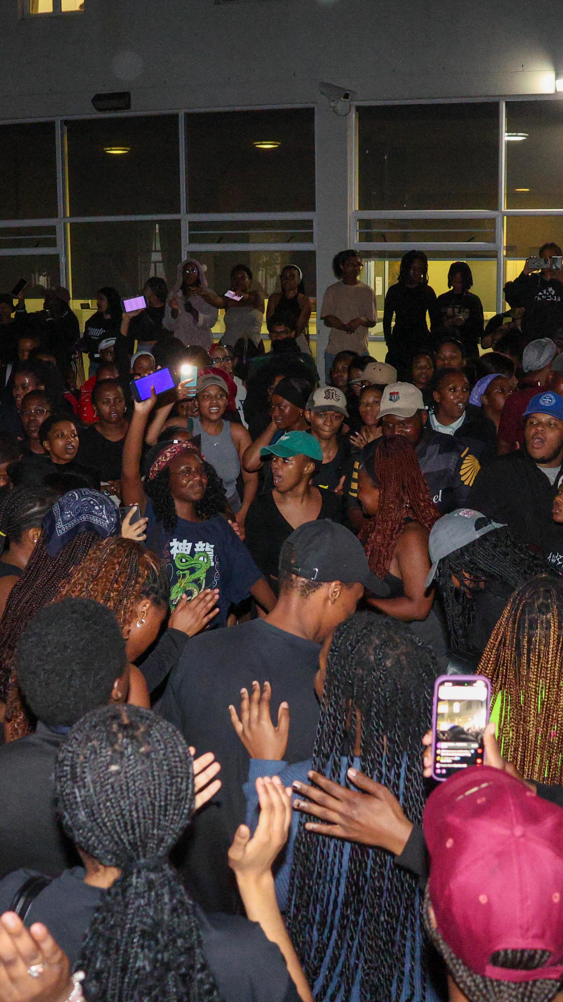 At around 22:15 tonight, students gathered outside Russel Botman House ...