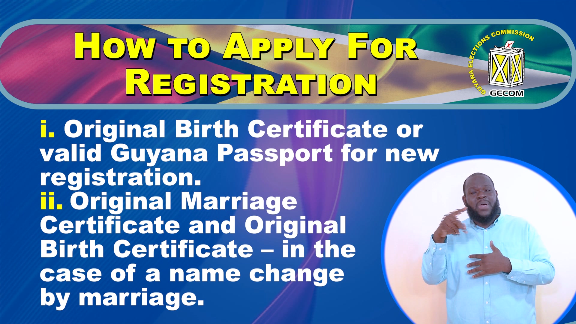 HOW TO APPLY FOR REGISTRATION... The ongoing Registration Exercise will ...