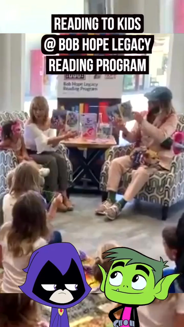 Beast Boy and Raven reading to kids in San Diego at the Bob Hope Legacy ...