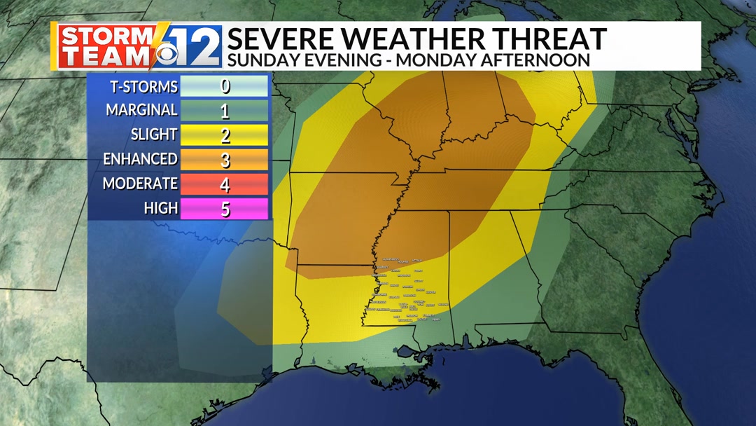 Severe weather is likely Sunday night through early Monday. The risk ...
