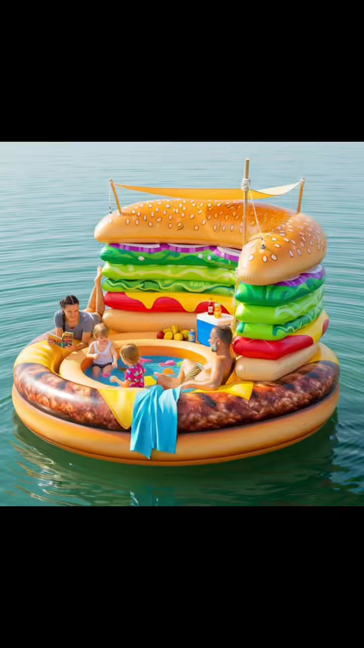 Who needs a yacht when you have a sandwich-shaped float? 😂🌊# ...