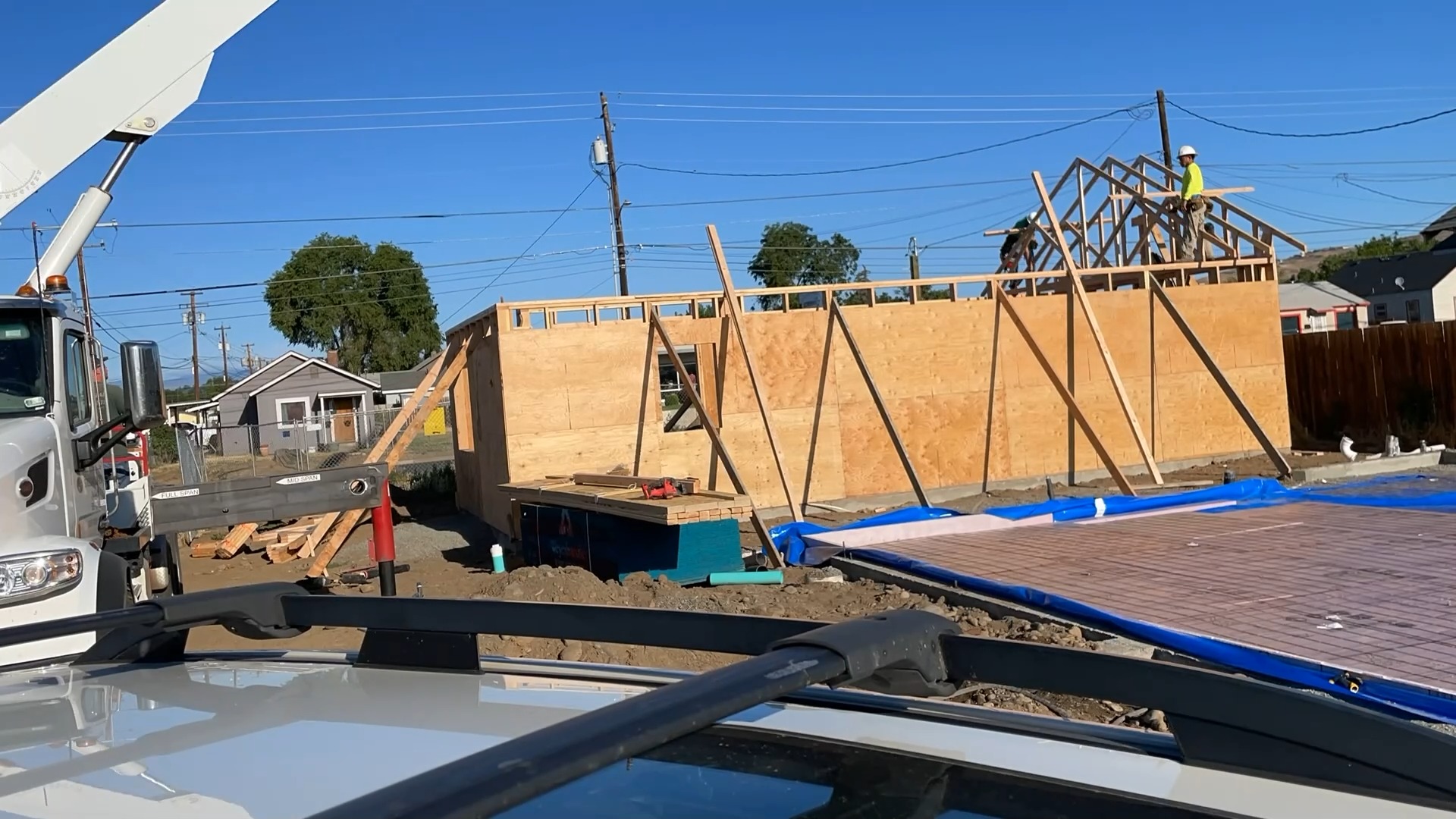 Over the last few days we put up the wall panels and trusses on our ...