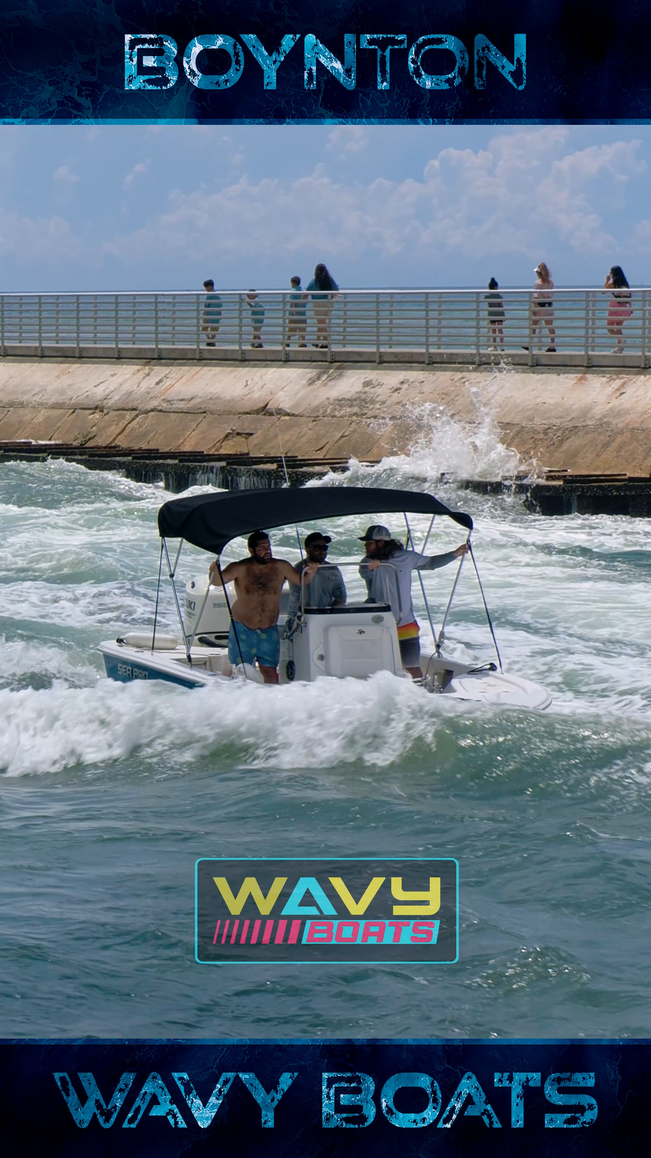 Boat struggling with an overheating engine at Boynton Inlet. The ...