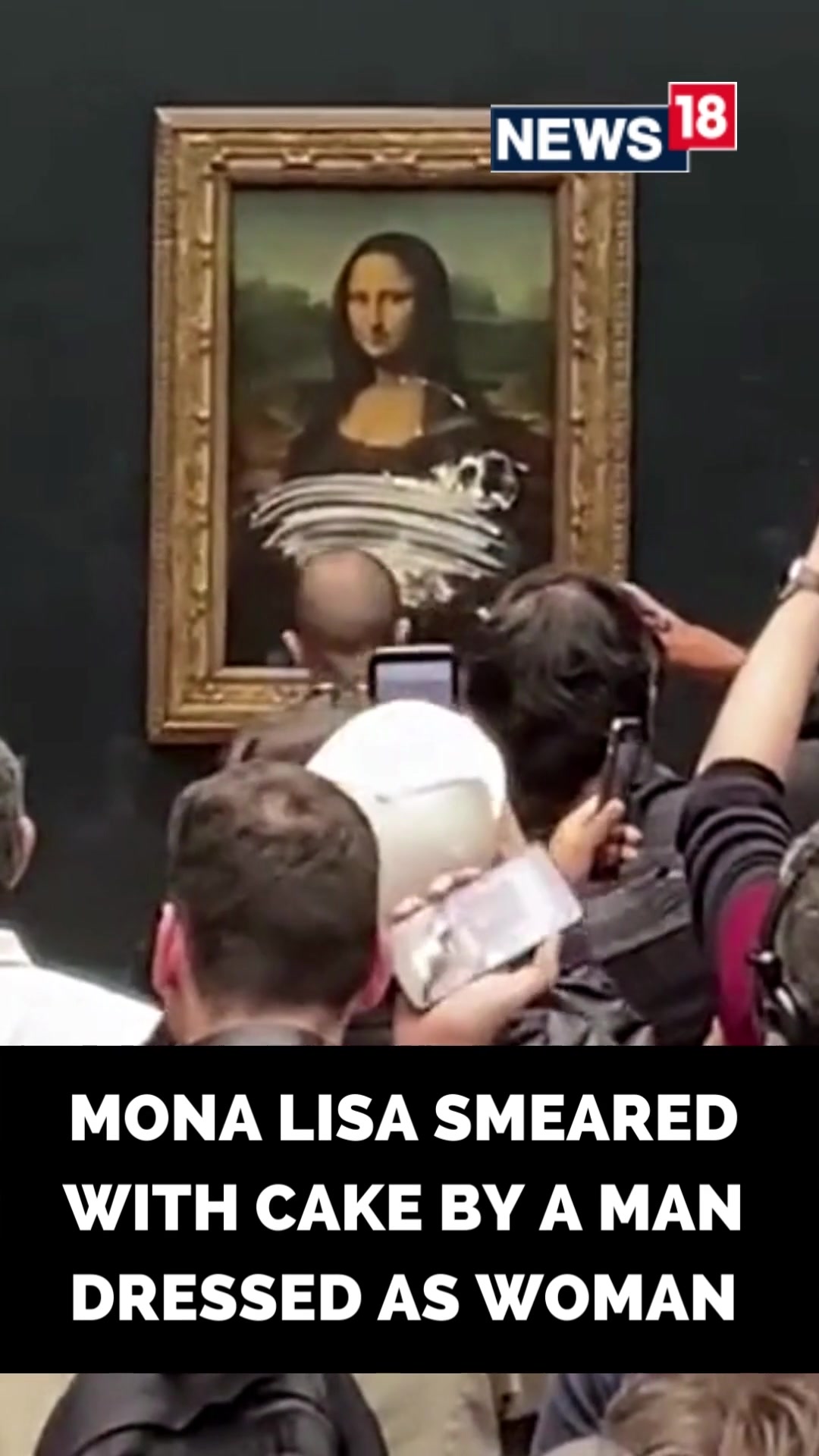 man dressed as old lady throws cake at mona lisa World priority-05-midsummer-lace-round-neck-gown-champagne