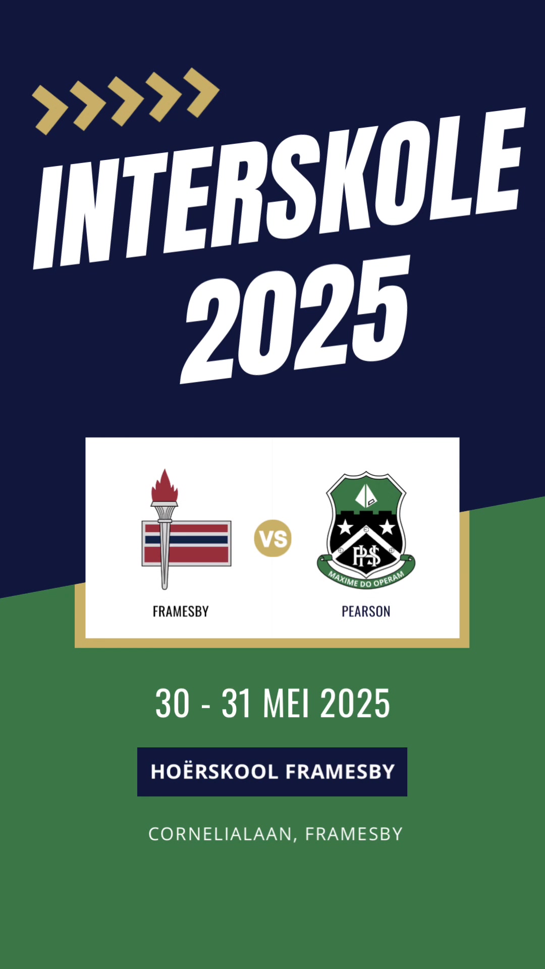 And the day has arrived for the start of the Interschools Derby between ...