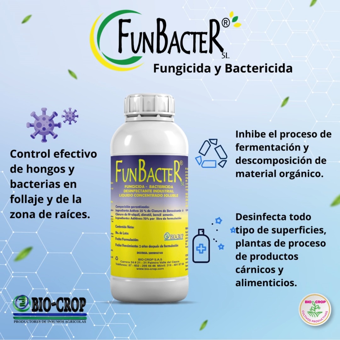 Funbacter es un fungicida, bactericida, viricida, protectante de ...