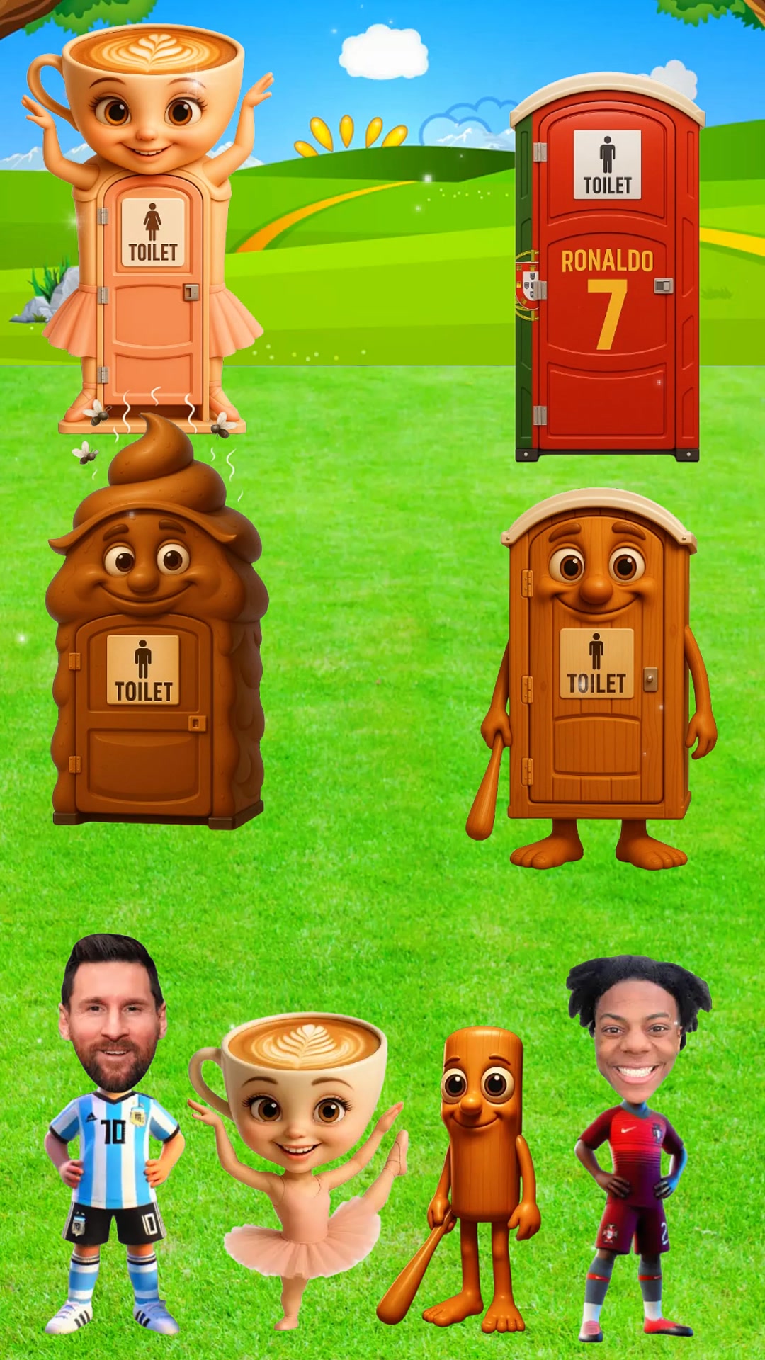 ¿Messi debería ir en el retrete de caca😱💩?-Ronaldo🐐,Messi🥶,Speed💀 ...