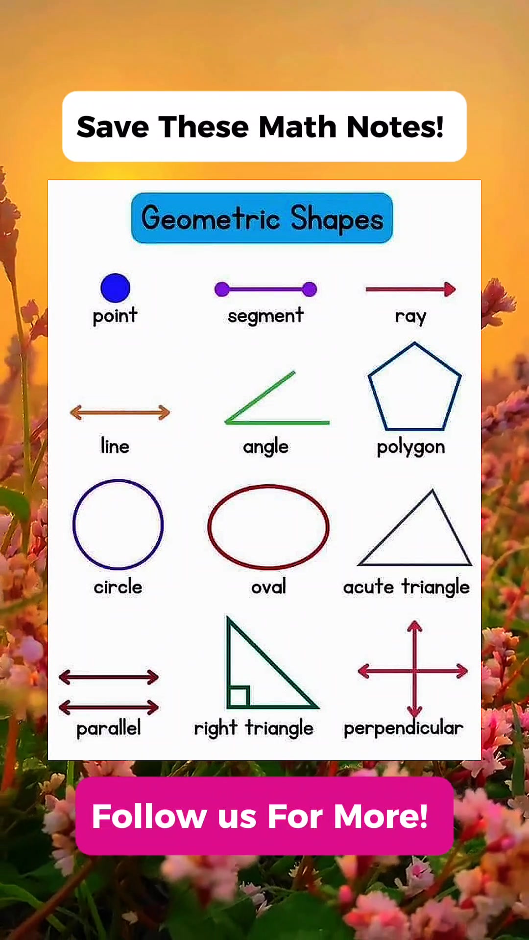 Geometry Shapes Math Notes | Math Tricks Tutorial | Facebook