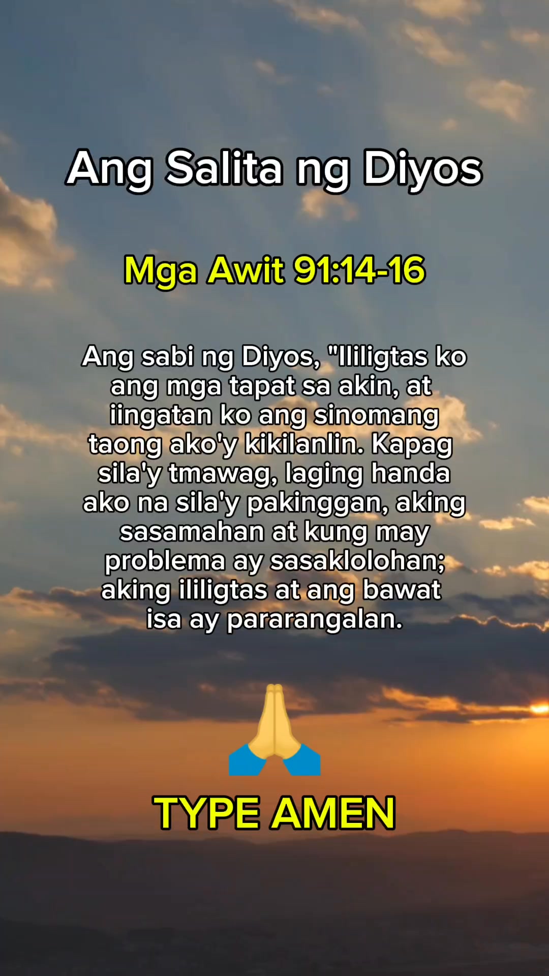 Mga Awit 91:14-16 #fbreels #gospel #Bibliya #bibleverse #fyp #God # ...