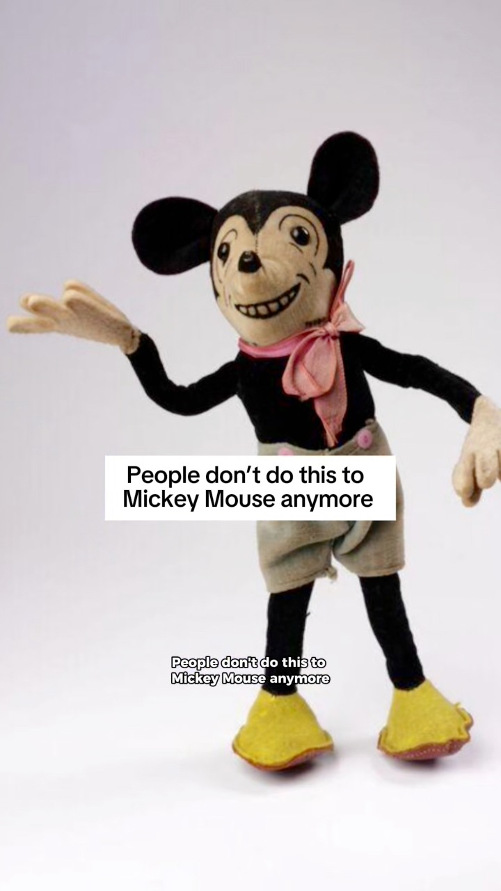 Vintage 1930's Mickey Mouse plush stuffed toy doll by Deans Rag