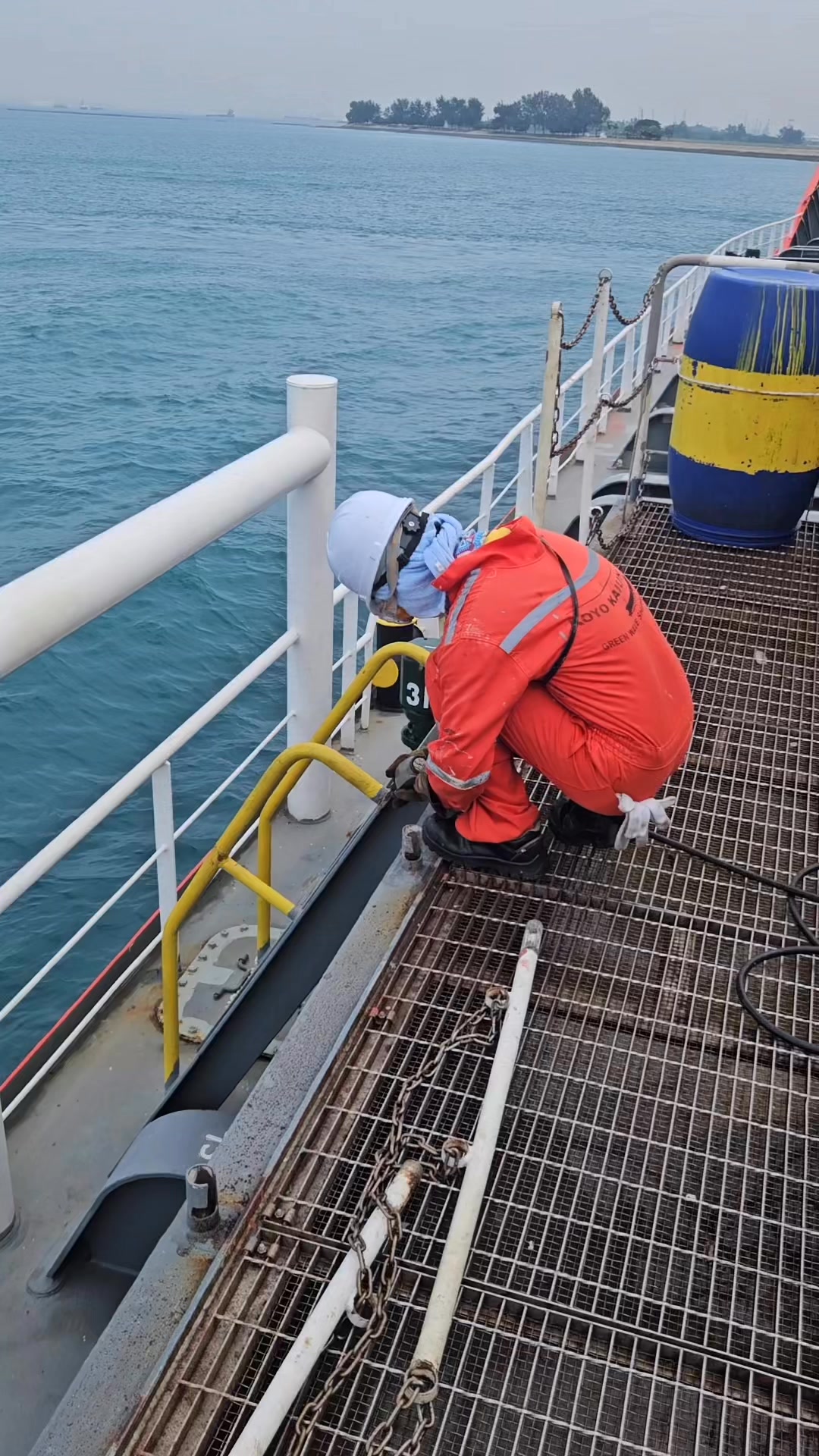 Chipping is the process of removing rust from various parts of the ship ...