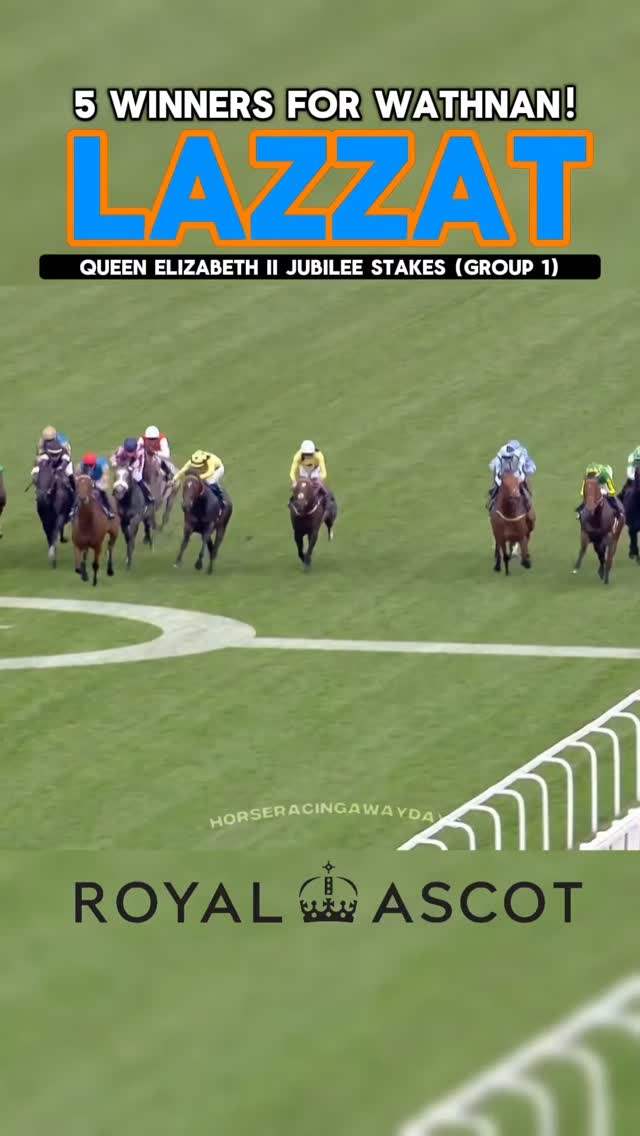 🟦🟧🟥 LAZZAT - Wins The Queen Elizabeth II Jubilee Stakes🏆 #horse #Lazzat ...