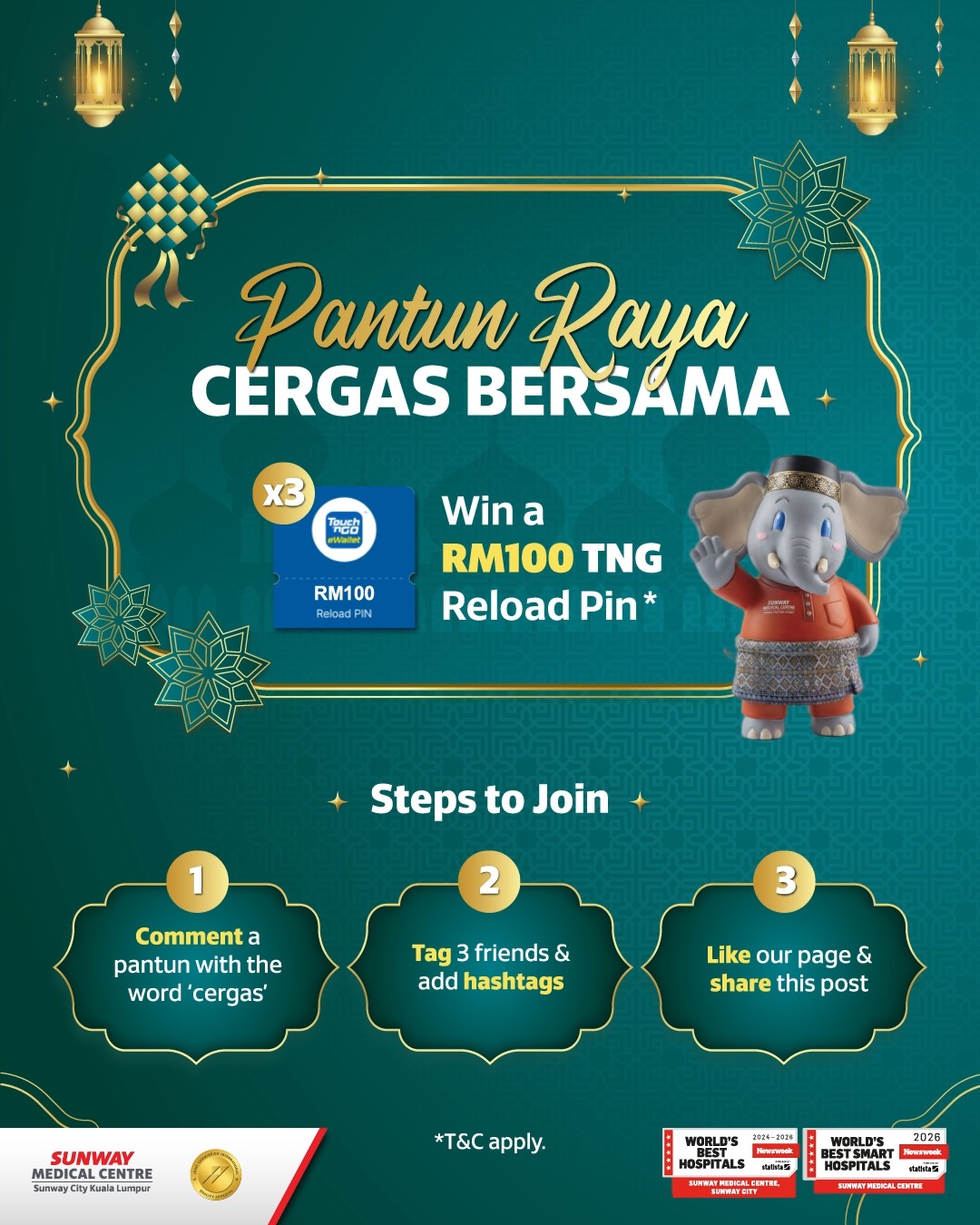 🌙 𝗣𝗮𝗻𝘁𝘂𝗻 𝗥𝗮𝘆𝗮 𝗖𝗼𝗻𝘁𝗲𝘀𝘁 🌙 Channel... - Sunway Medical Centre | Facebook