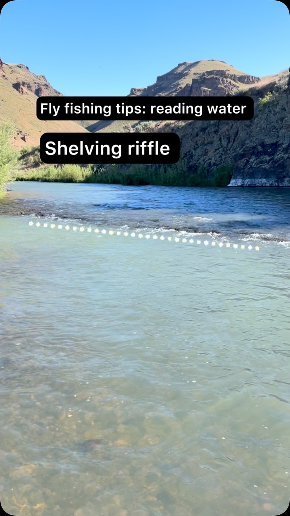 Shelving riffles are some of my favorite places to fish trout. I like ...