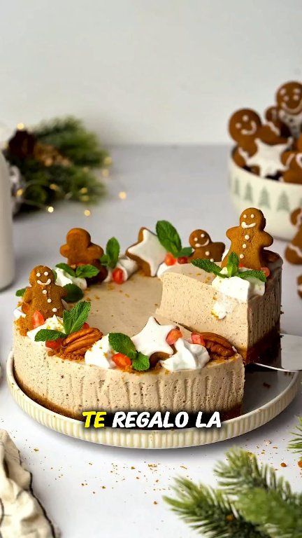 ⭐ Cheesecake Navideño de Jengibre (Vegano / Sin Horno) Súper cremoso ...
