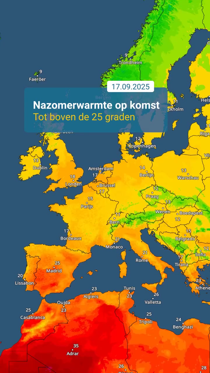 Later deze week wordt het warm!🌡️met temperaturen rond de 25 graden ...