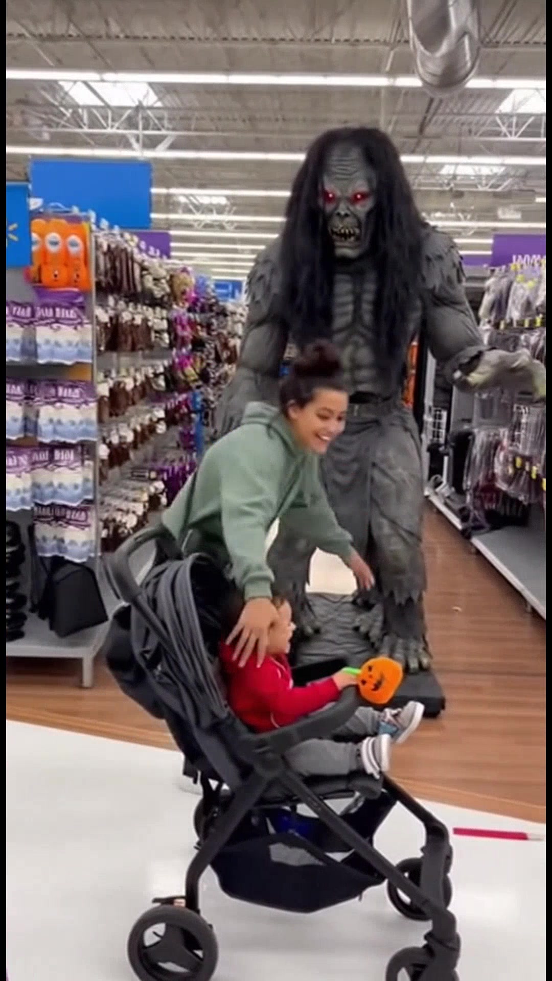 Funny and scary Halloween in the store Halloween decoration prank. # ...