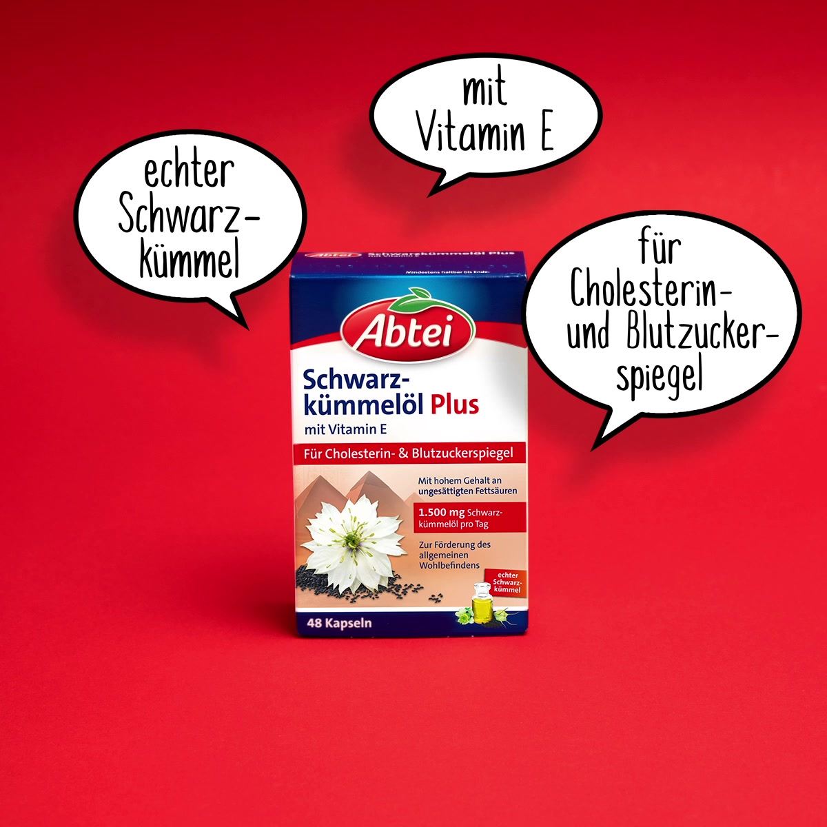 Aufgepasst!☝️ Abtei Schwarzkümmelöl Plus ist ab sofort in einer neuen Verpackung unterwegs. Haltet beim nächsten Einkauf unbedingt im Regal Ausschau danach. 🕵️ , Unser hochwertiges Öl aus