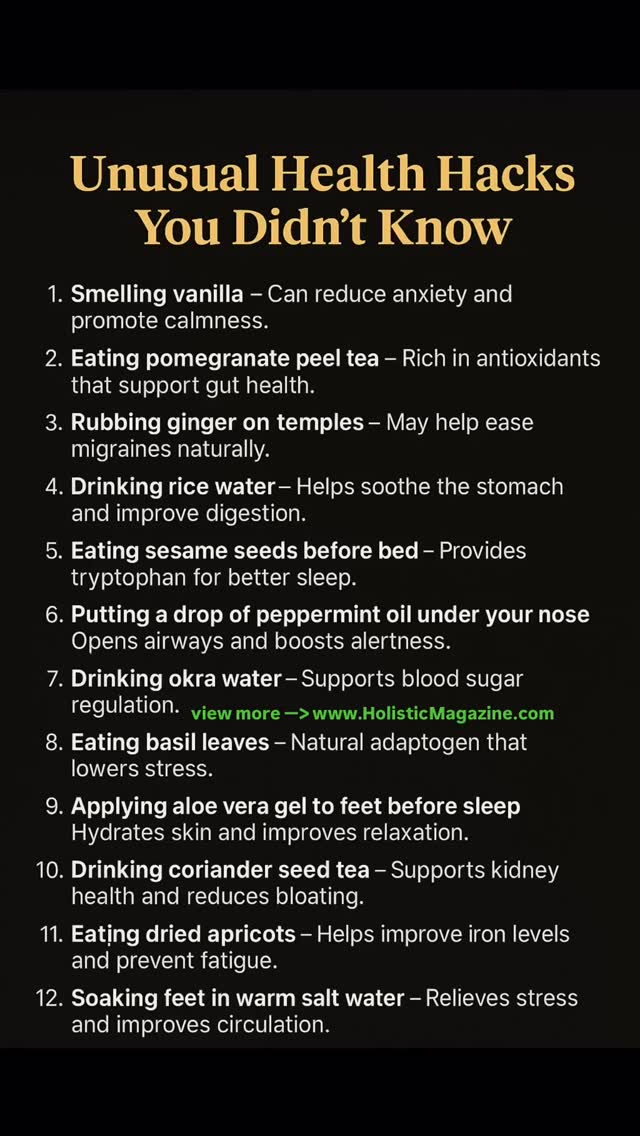 Unusual Health Hacks You Didn’t Know #holistichealth #holistic # ...