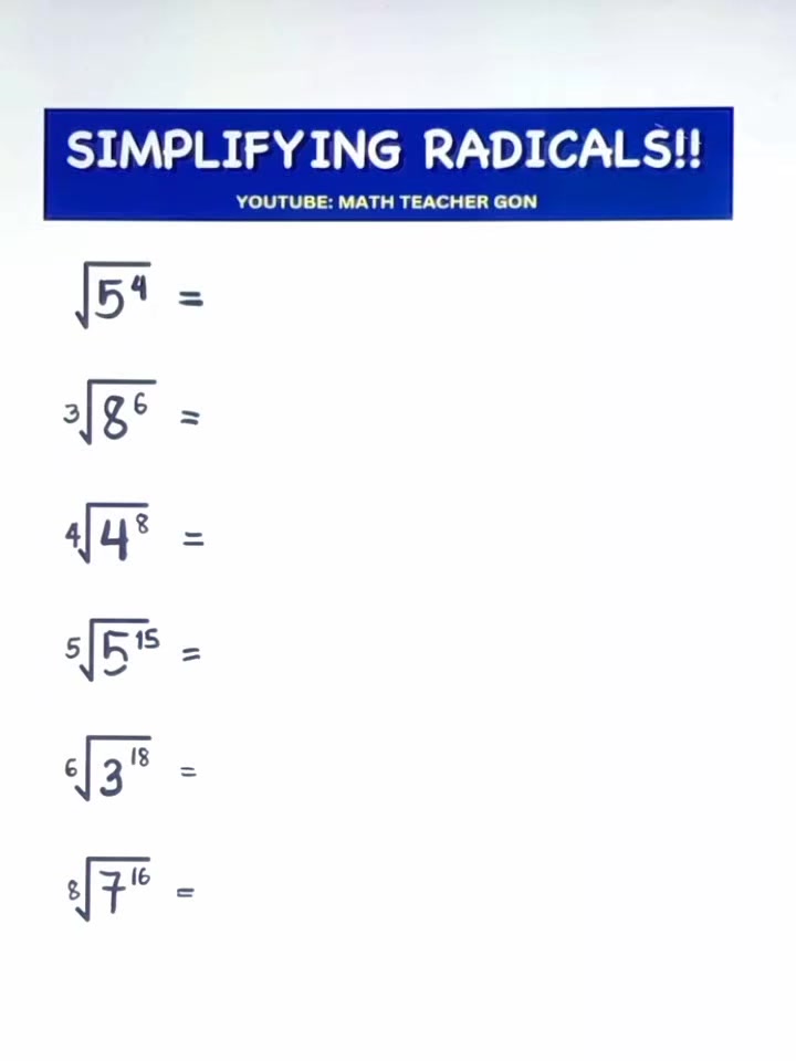 This is how to simplify RADICALS #basicmath #mathematics #MathTutor # ...