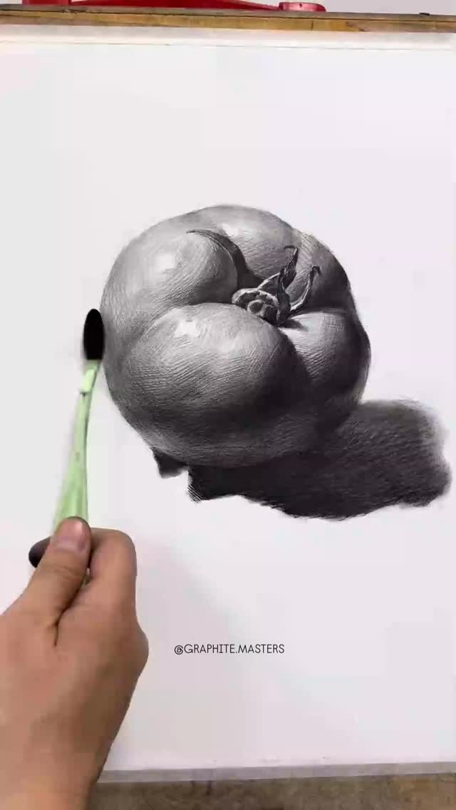 Graphite tomato drawing tutorial by artist Koysen (Douyin) — a ...