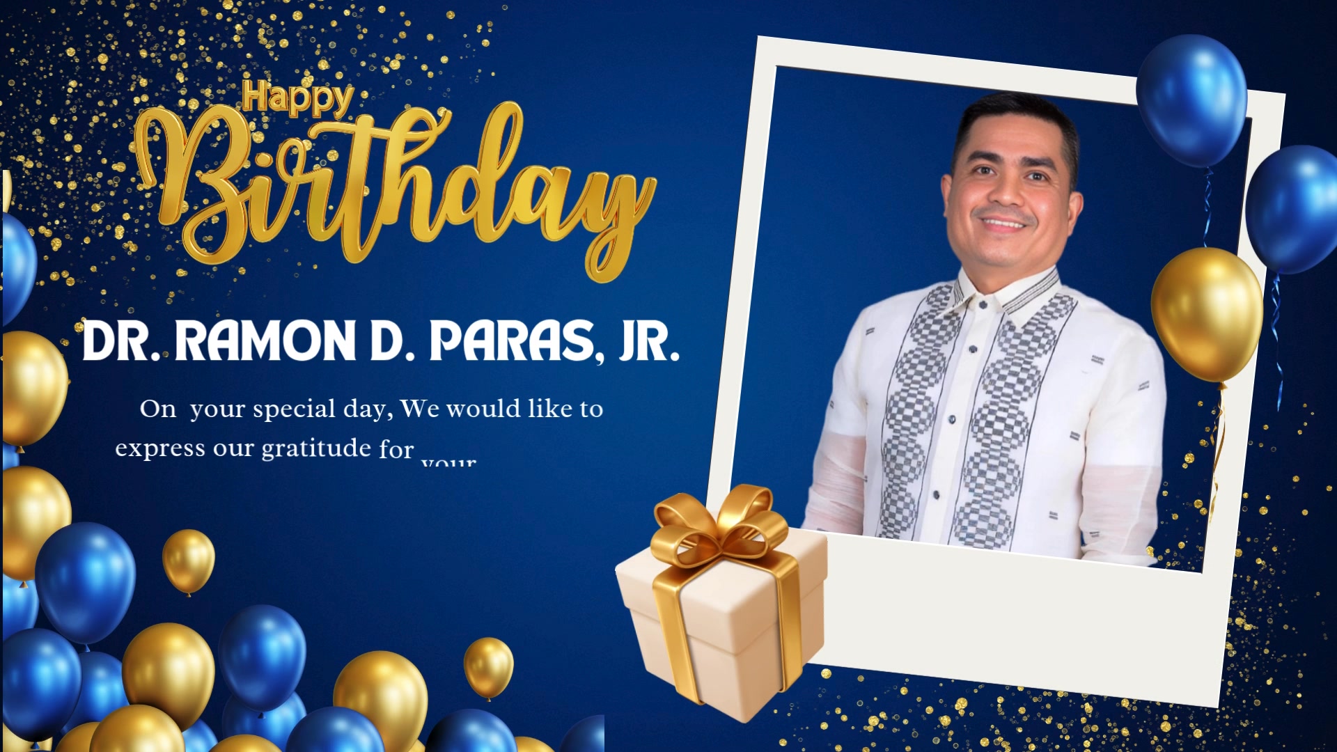 Wishing you a wonderful birthday, Doc. Ramon Paras Jr. May the year ...