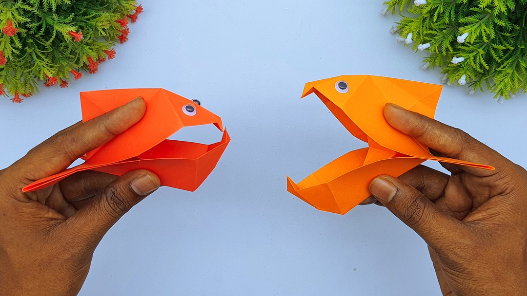 How to fold origami fish step by step - Origami fish making tutorial ...