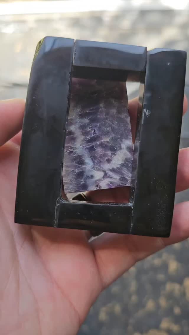 Doing a netherportal with real gemstone. #lapidary #gemstones #real # ...