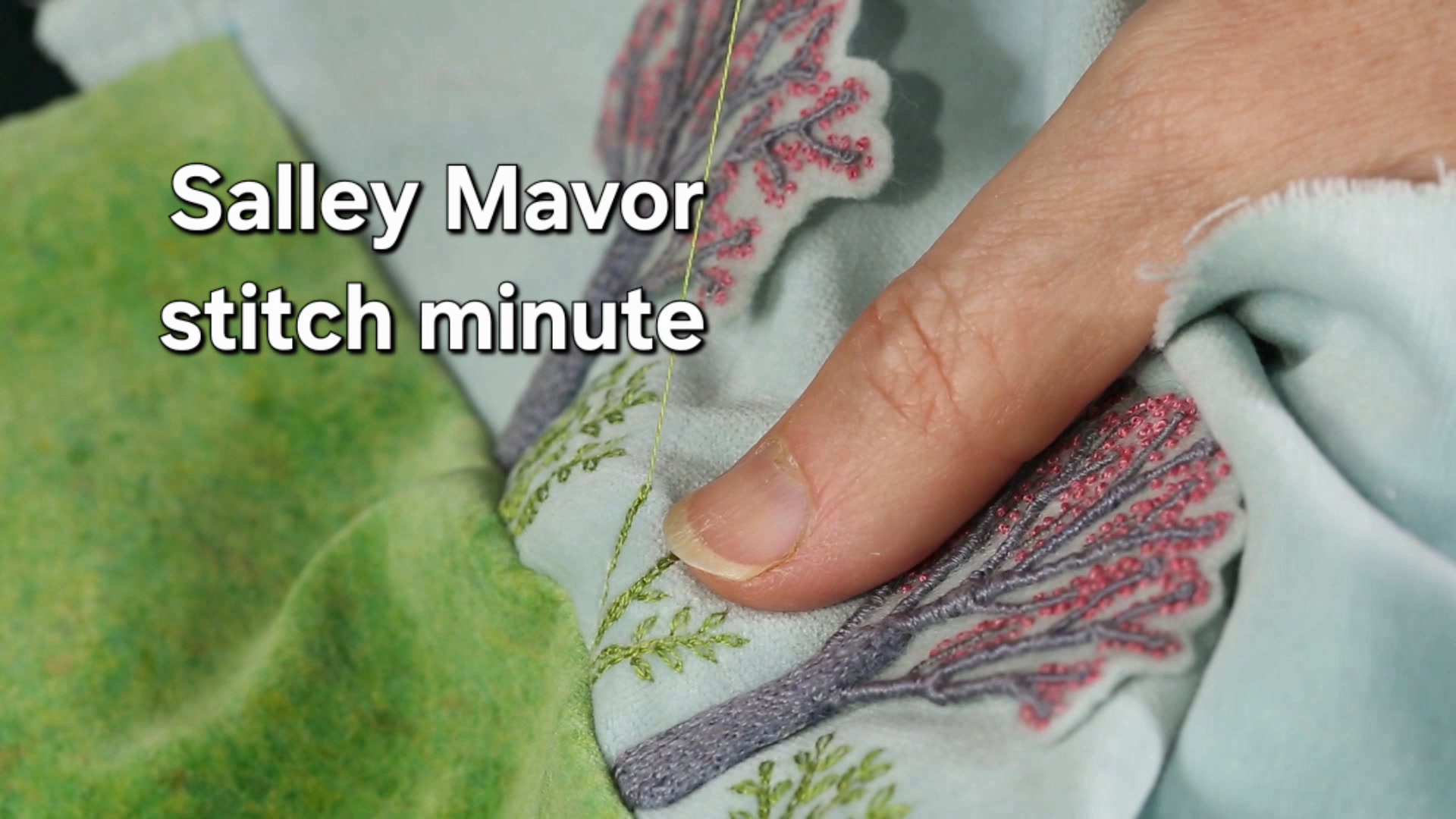 Take a break and watch a relaxing minute of slow stitching. Or better ...