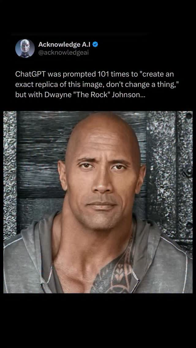 One user fed the same image of Dwayne “The Rock” Johnson into AI 101 ...