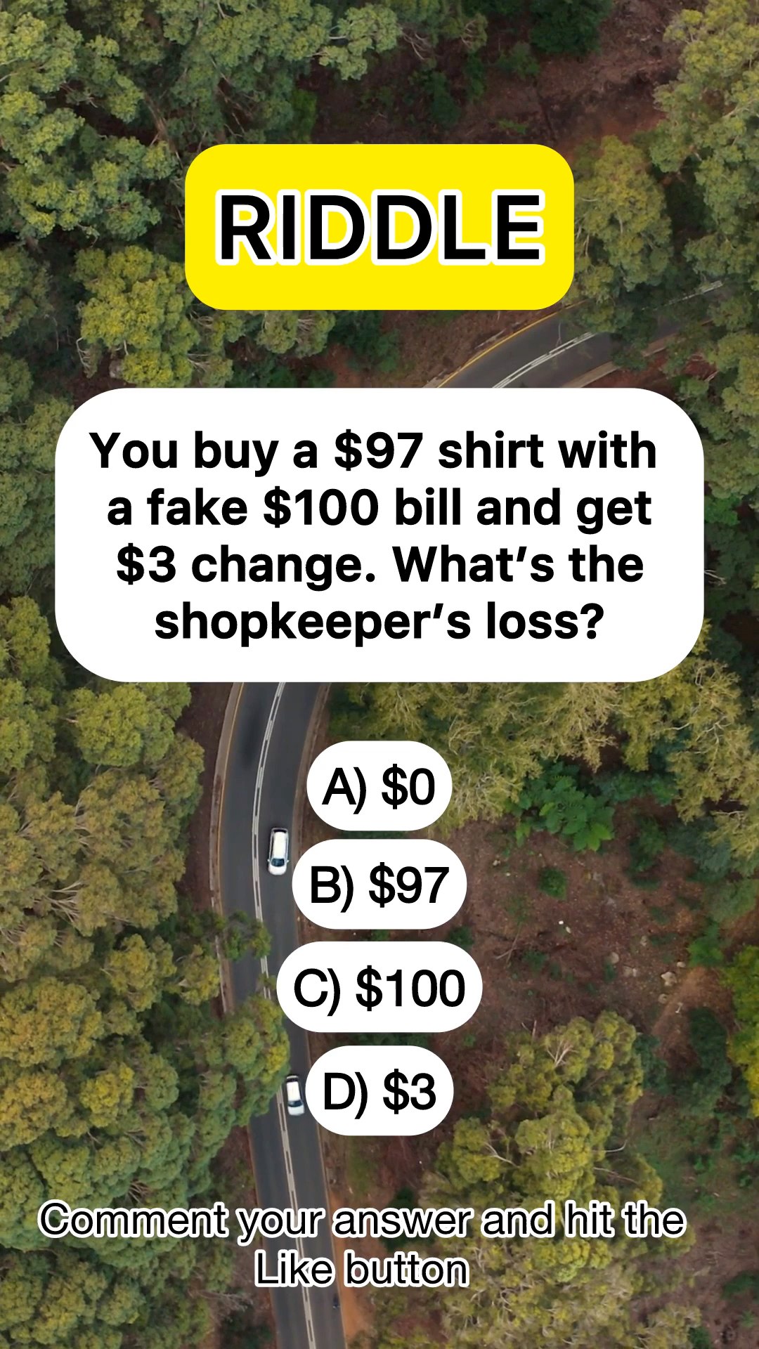 You buy a $97 shirt with a fake $100 bill and get $3 change. What’s the ...