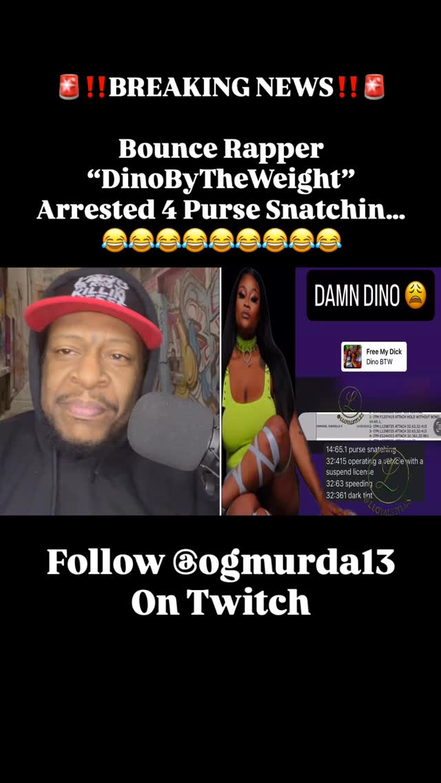 🚨‼️BREAKING NEWS‼️🚨 Bounce Rapper “DinoByTheWeight” Arrested 4 Purse ...