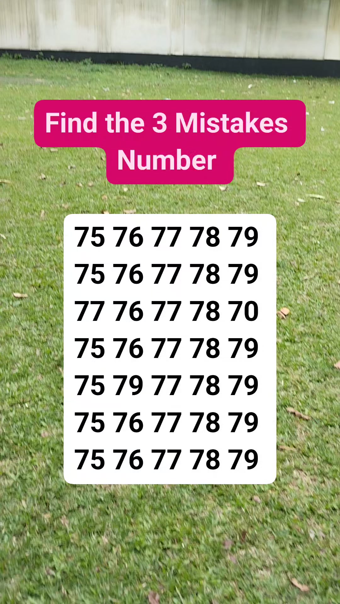 Find the 3 Mistakes Number #brainteaser #search #find | Math & Puzzle ...