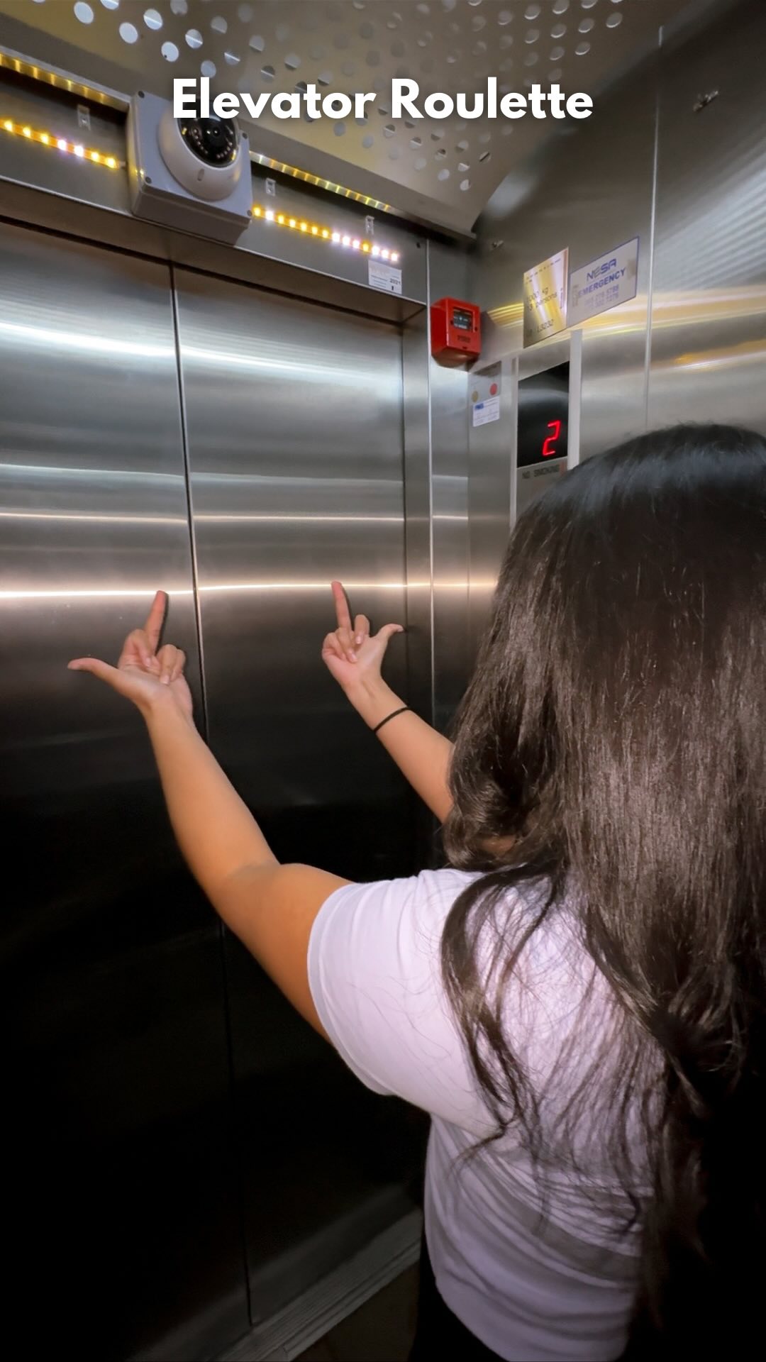 Playing elevator roulette 🙈 @shivaika #sisters #siblings #challenge ...