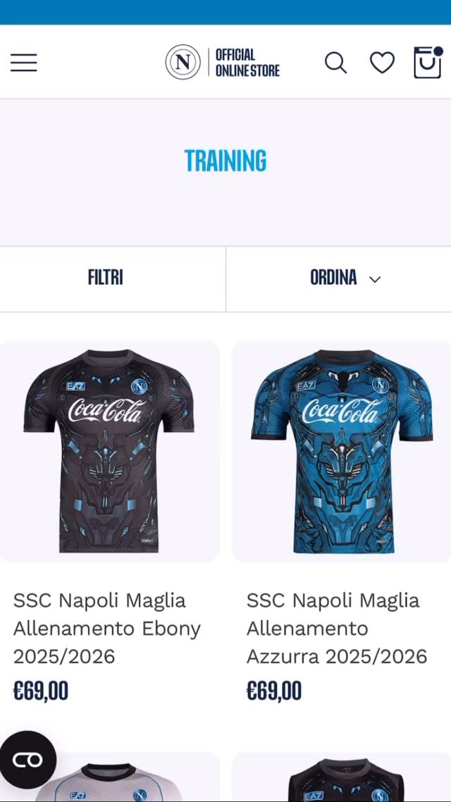 Maglia Napoli Tifoso Stagione 2025/2026 – Azzurra – Nuova Con Etichette