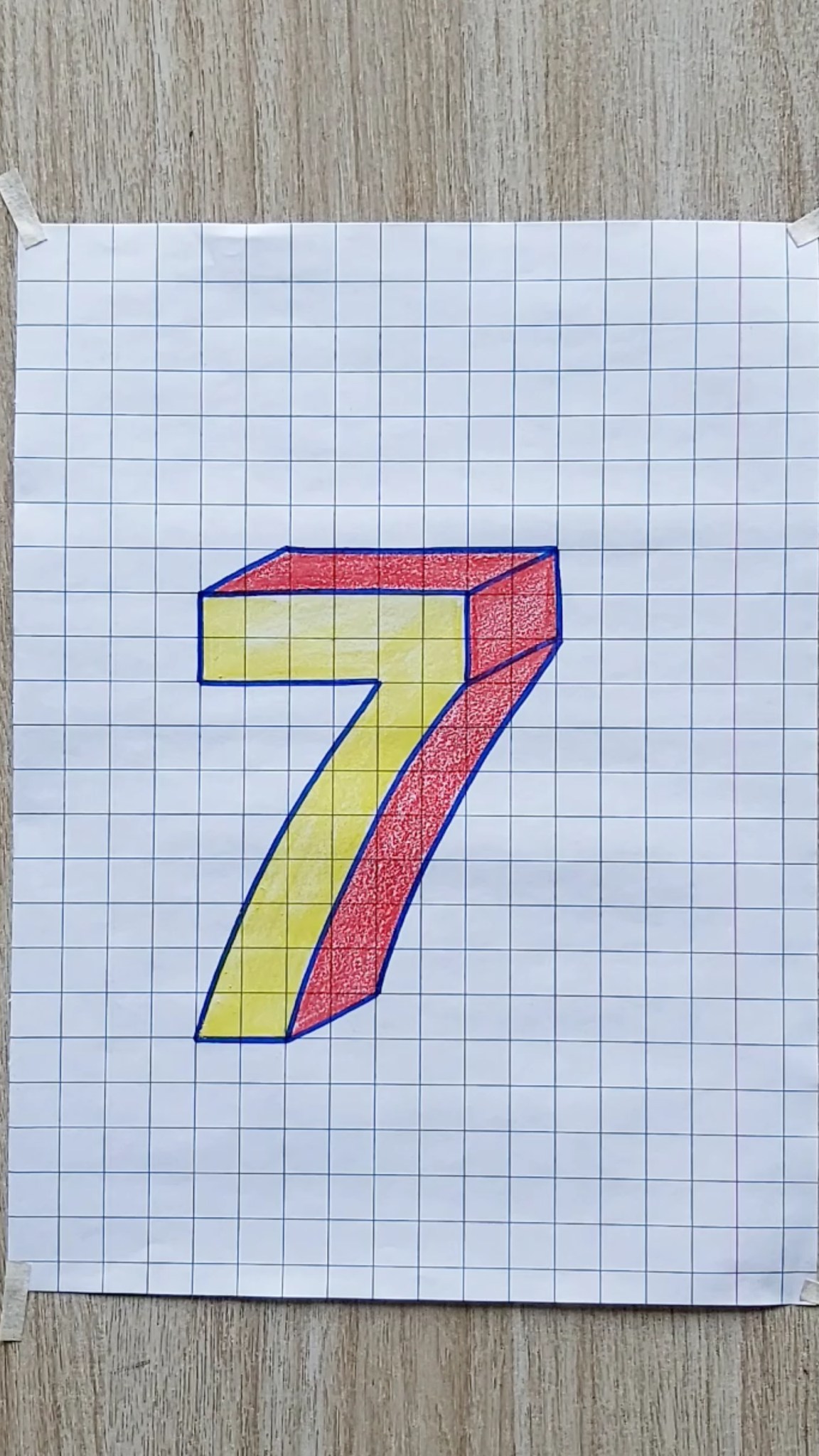 How to draw 3D number 7 | Easy drawing number 7 #drawing #art #draw ...