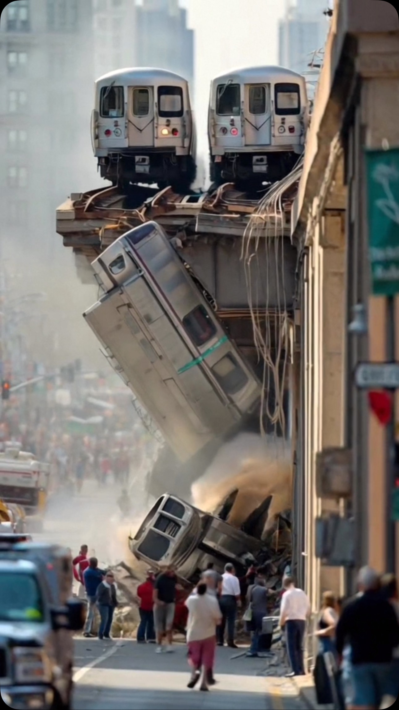 The bridge collapse sent shockwaves through the city—rails twisted, the ...