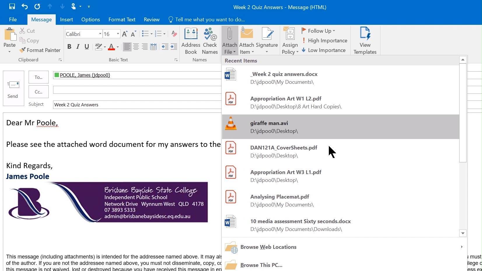 //HOW TO SEND AN EMAIL WITH AN ATTACHMENT// Baysiders, Mr Poole, Acting ...