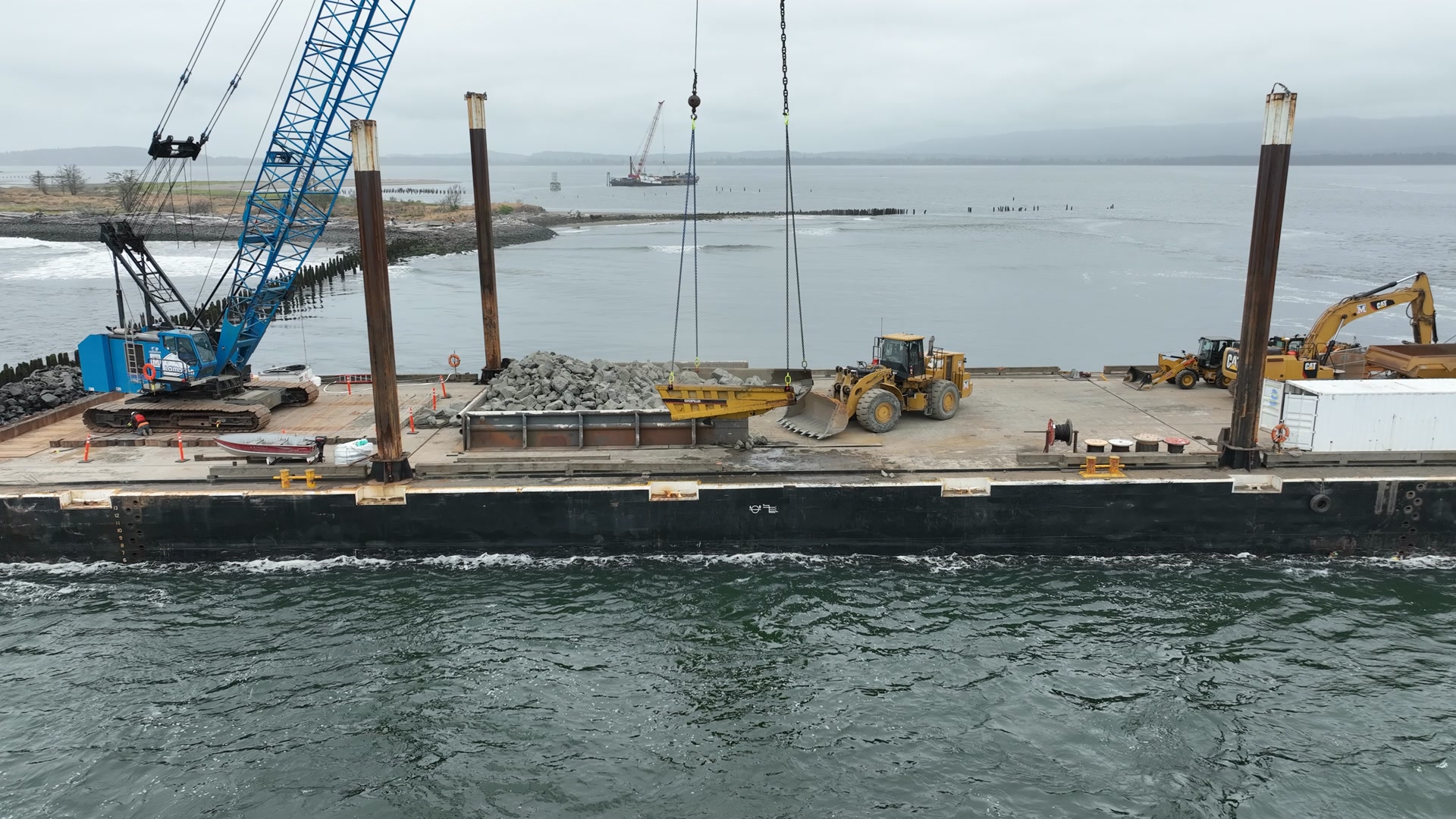 The Sand Island Pile Dike Project is back in full swing with J.E ...