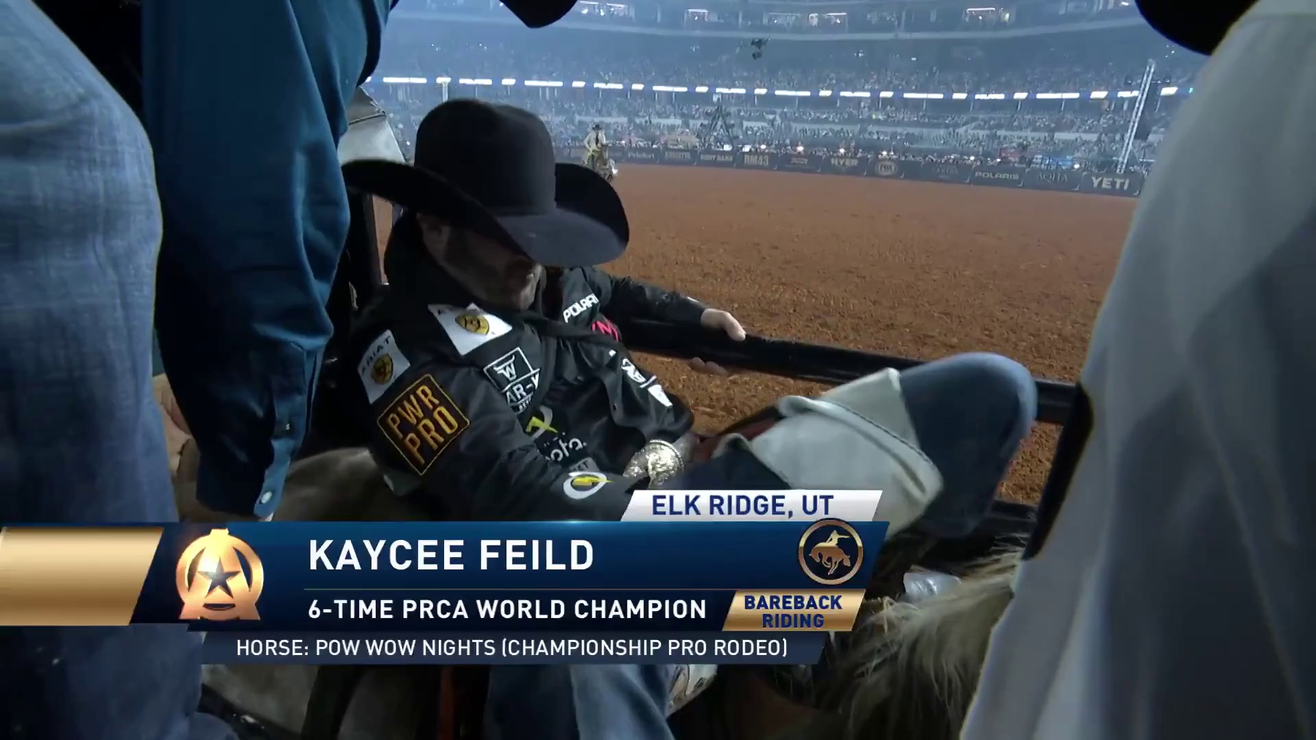 The 6x World Champ climbed into the chutes at The American Rodeo like ...