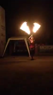 Fire chains as Angel wings | Fire chains make a dramatic swoosh as they ...