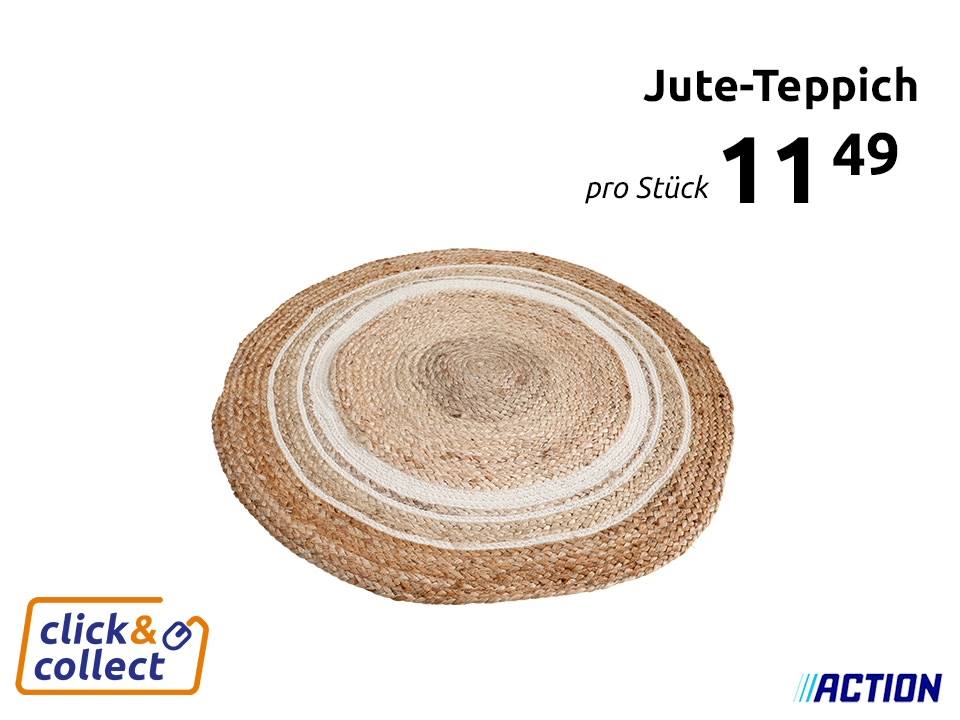 In welchen Raum passt dieser gemütliche Juteteppich im Boho-Stil? 😍 , Reserviere diesen Artikel mit Click & Collect: bit.ly/ActionAT_Jute-Teppich | Action