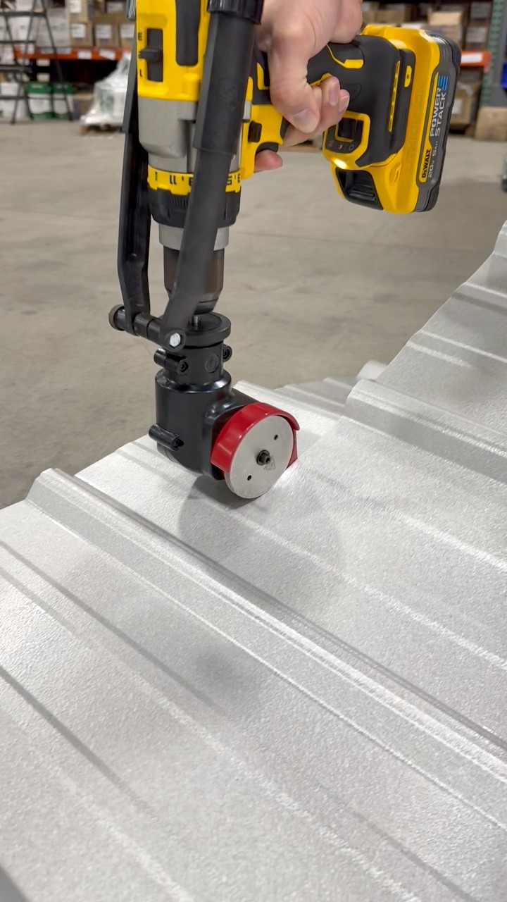 Cutting metal roofing with the all new Malco TurboShear Rotary Panel ...