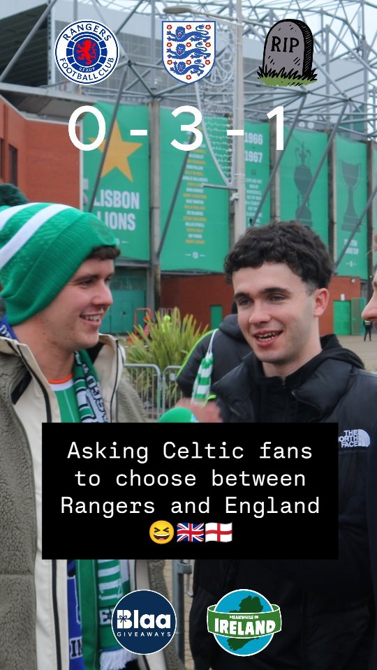 RANGERS TO WIN THE LEAGUE OR ENGLAND TO WIN THE WORLD CUP? 😳🍀 We asked ...