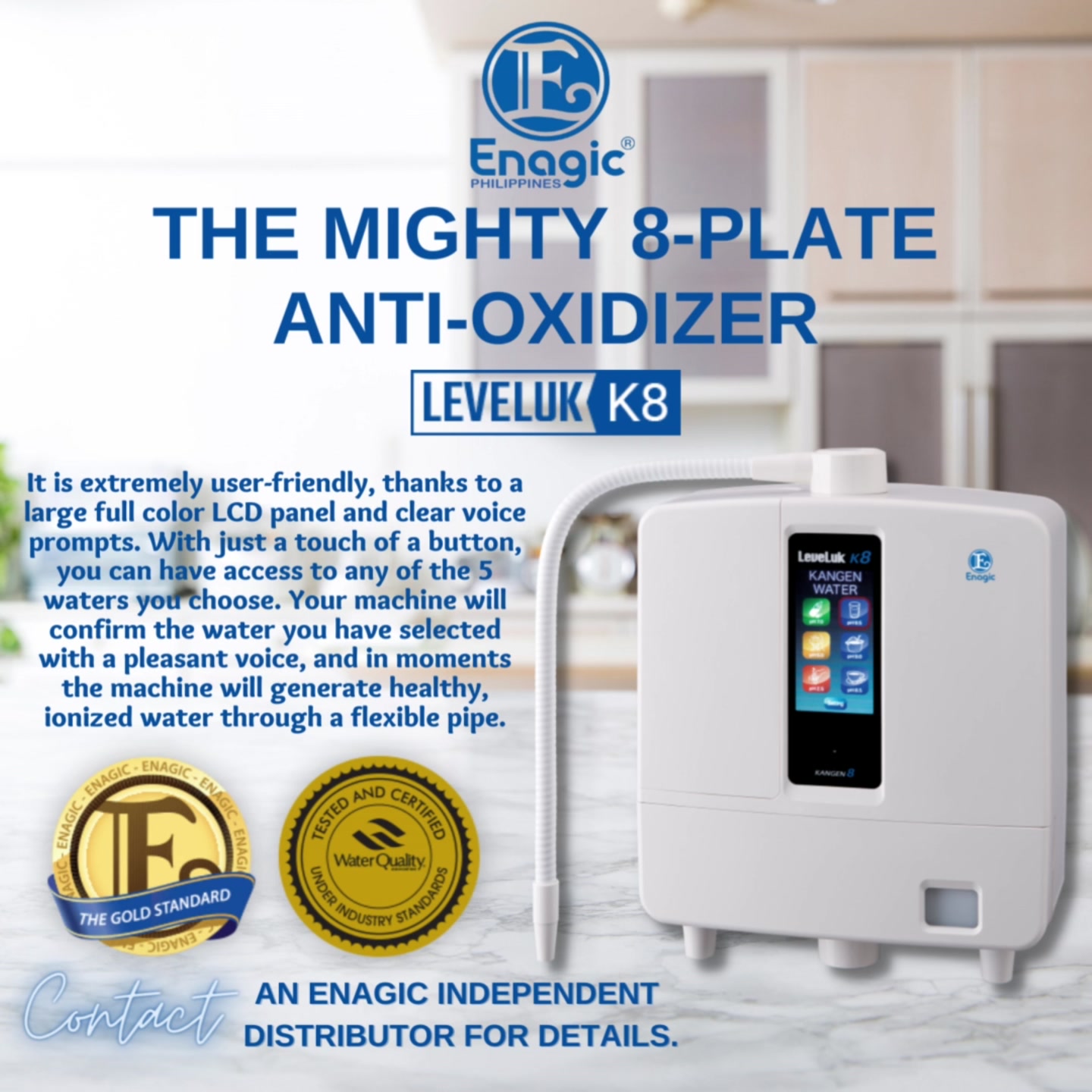 The K8 (Kangen8) is Enagic's most powerful antioxidant machine