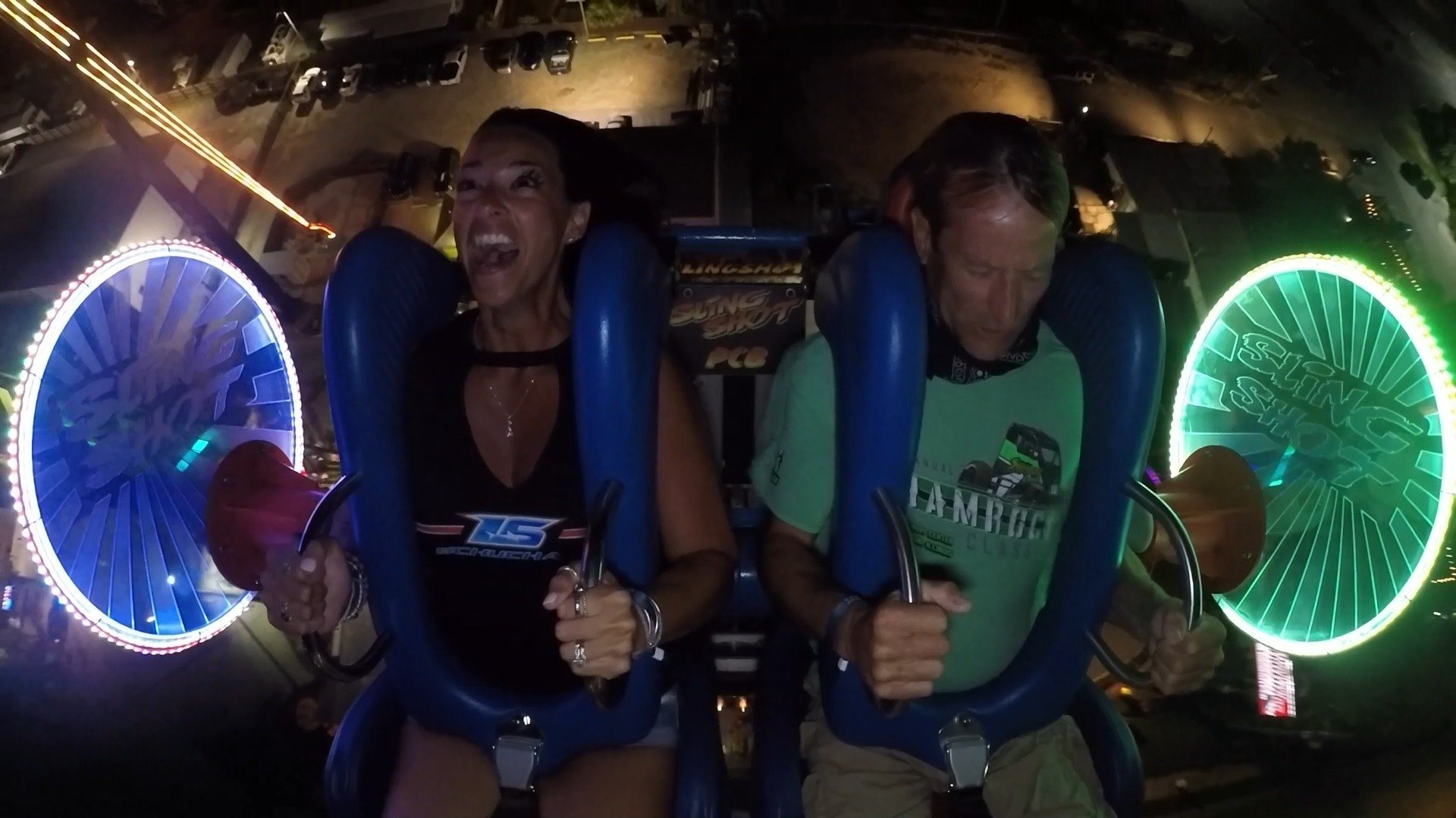Slingshot & Vomatron at Indy Speedway - Heather & Bill